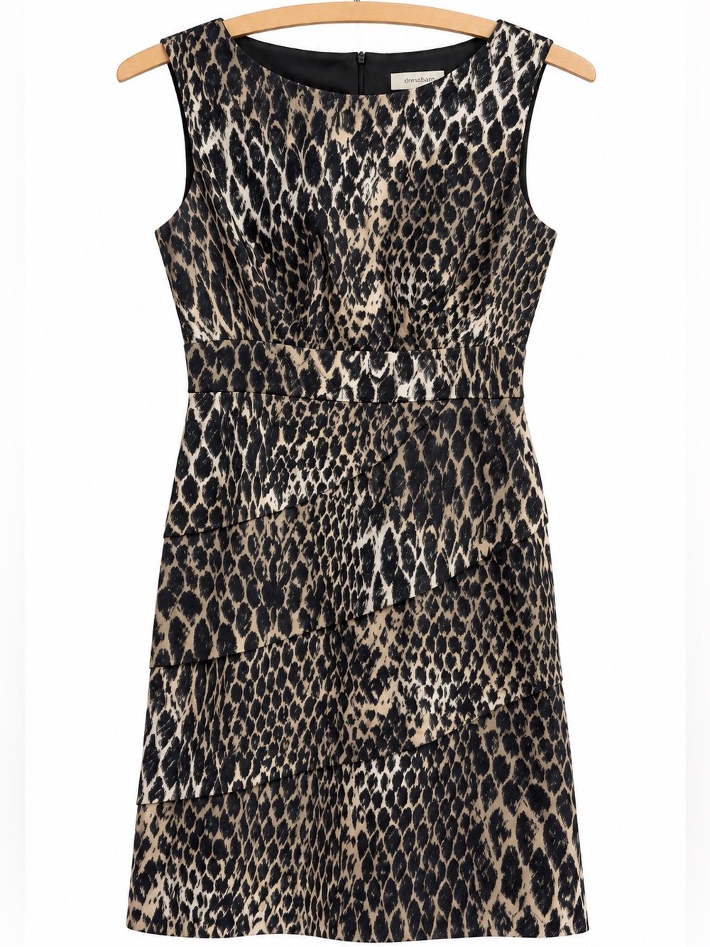 Dress Barn Leopard Print Midi Dress - Black & Cream